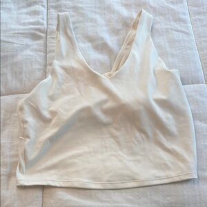 Athletic White Sleeveless Crop Top